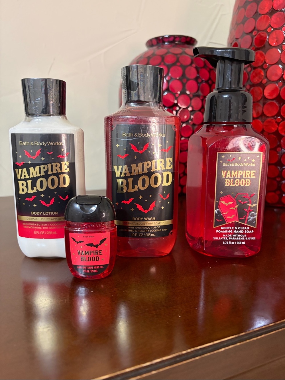 Bath & Body Works Vampire Blood 4 Full Size Piece Set